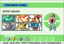 a pokemon trainer card with a male trainer on the right and the team on the left, the team has venosaur, rapidash, pidgeot, rhydon, jolteon and gyaridos